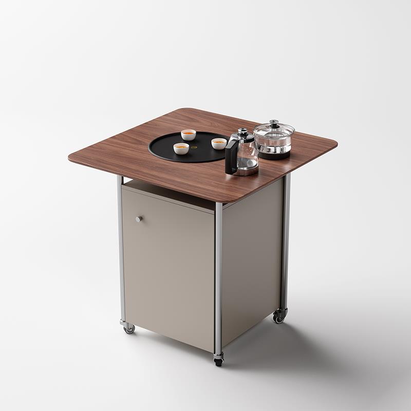 意式极简实木泡茶桌客厅家用小茶车轻奢高级感阳台功夫茶桌椅组合