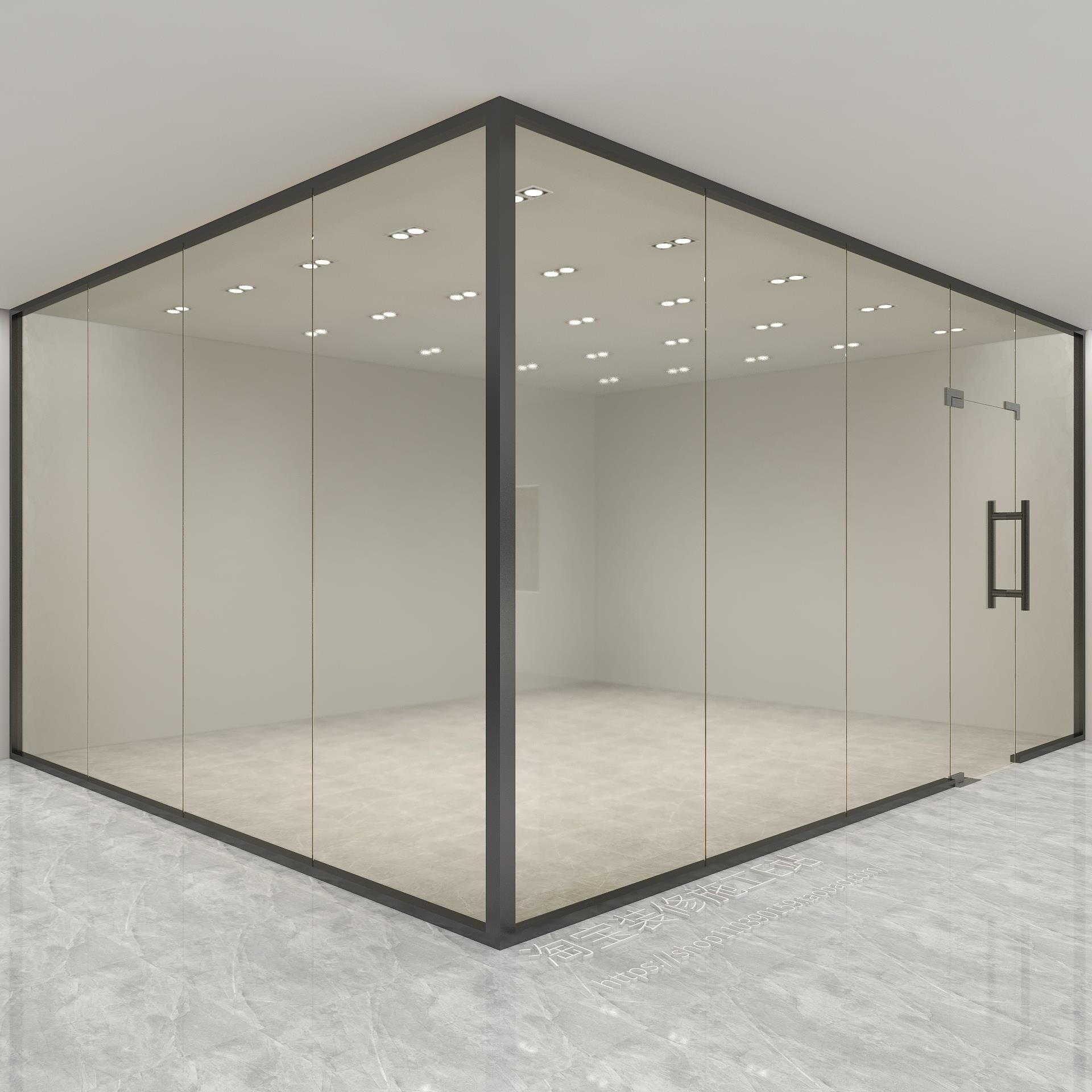 深圳玻璃隔断墙办公室玻璃高隔断磨砂玻璃隔断墙超白夹胶玻璃定制