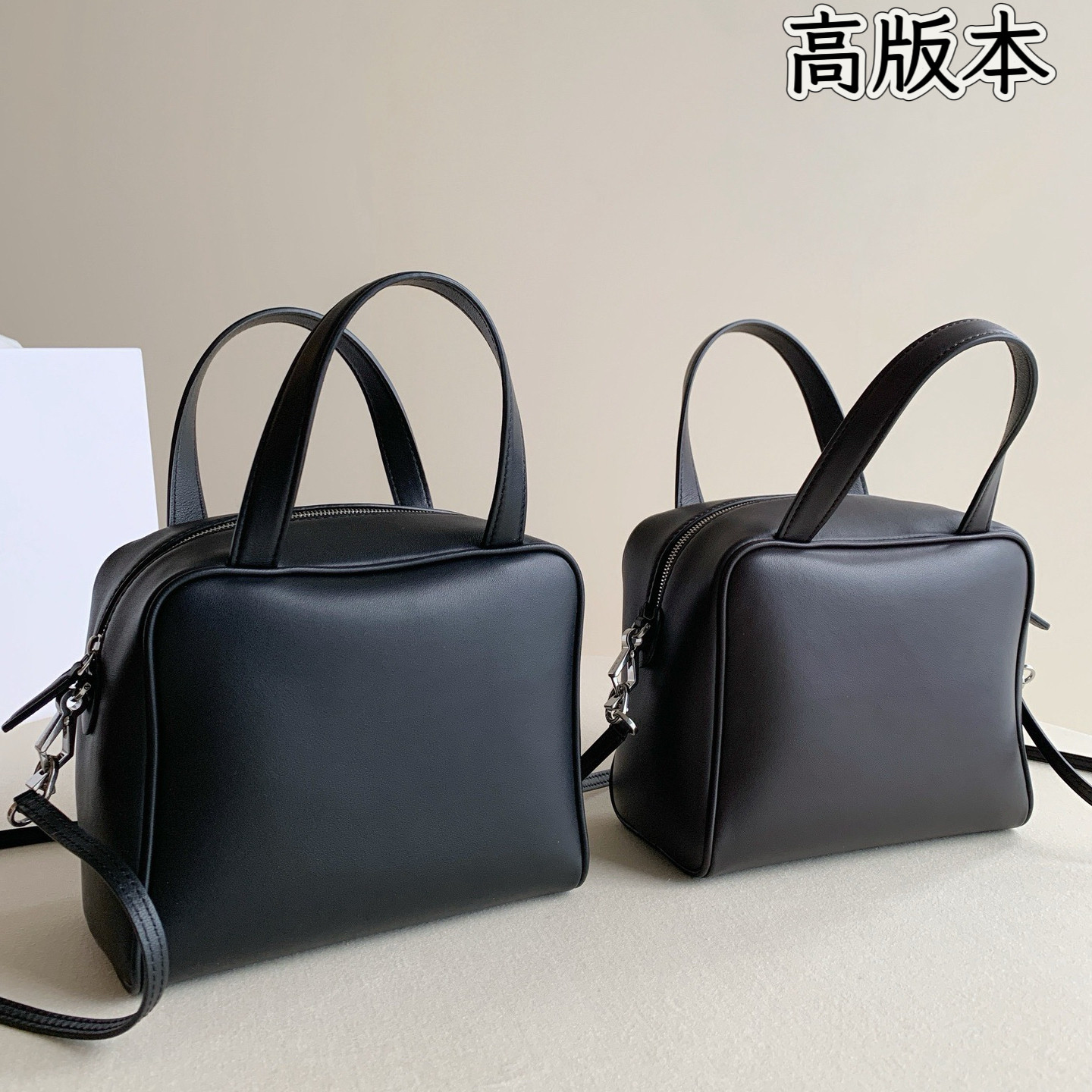 T R原厂羊皮小方豆腐包极简主义风通勤轻奢斜挎单肩手提包