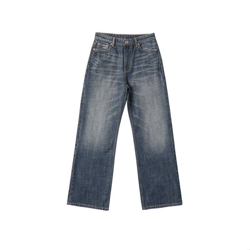 26FW 定织14oz 复古烟灰蓝 粗纱竹节直筒微合身牛仔裤