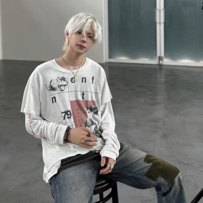 ERD药剂师女儿的书信T恤水洗艺术短袖忧郁的富二代