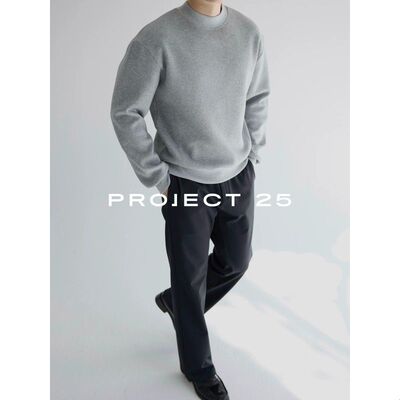 PROJECT 25 挺廓立体加绒加厚圆领卫衣基础通勤休闲百搭保暖秋冬