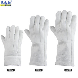 工业耐高温石棉手套长款防火阻燃隔热工业锅炉五并指石棉劳保手套