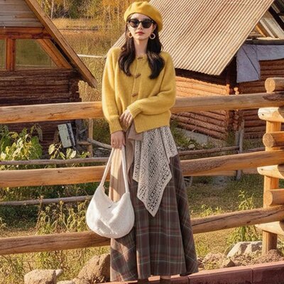 早秋季小香风针织开衫套装女款2026新款韩系一整套ootd穿搭高级感