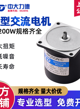 ZD中大力德交流光电机6~200W单相220V三相380V微型可调速减速马达