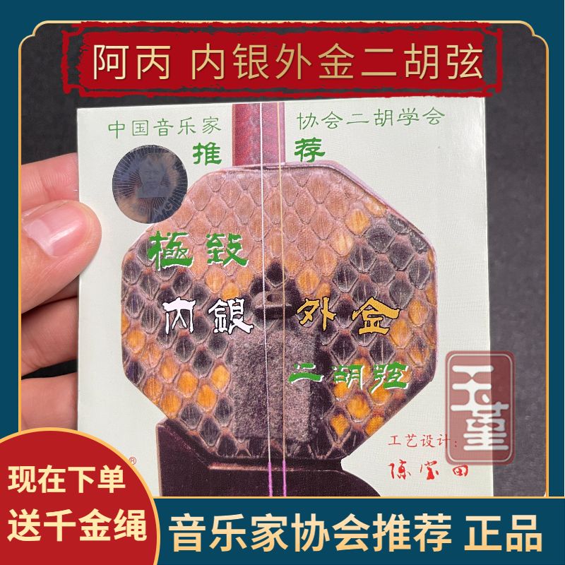 阿丙二胡琴弦内银外金二胡线阿炳二胡弦专业演奏家级金银弦套弦