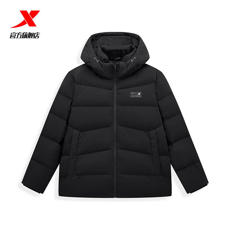 特步门店同款羽绒服男装冬季新款加厚保暖休闲服连帽上衣运动棉服