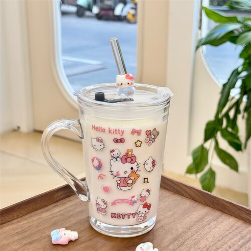 高颜值玻璃杯ins简约吸管杯