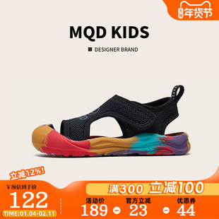 MQD童鞋男童凉鞋夏季新款包头女童软底沙滩鞋镂空透气儿童运动鞋