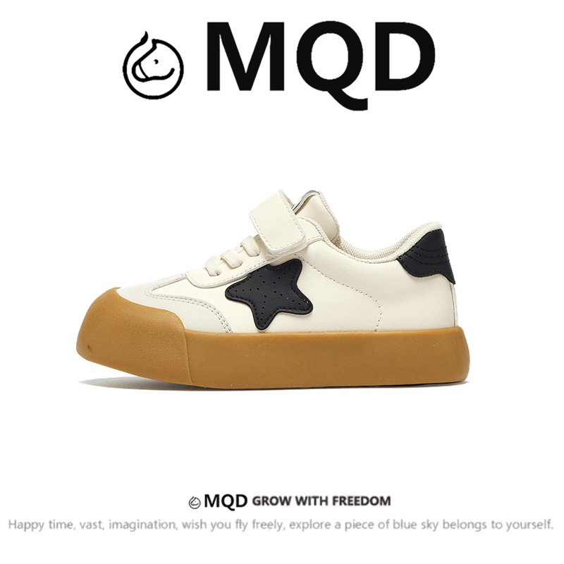 MQD童鞋2025秋季新款星星印花女童板鞋厚底防滑耐磨男童晋江童鞋