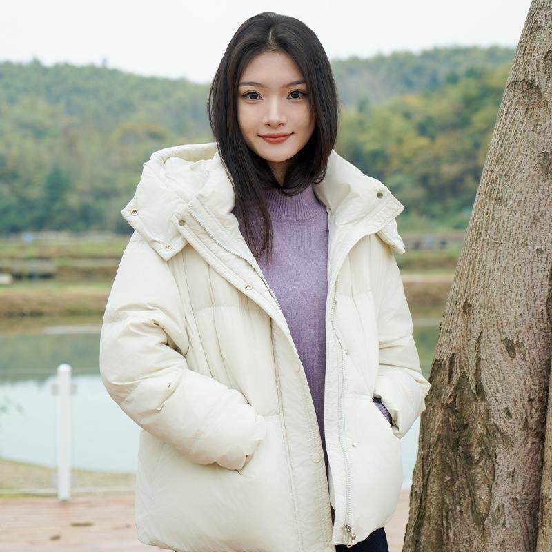 元素简韩版白鸭绒羽绒服