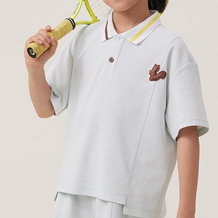 花下儿童POLO衫 上衣 2025春夏新款 男童女童短袖