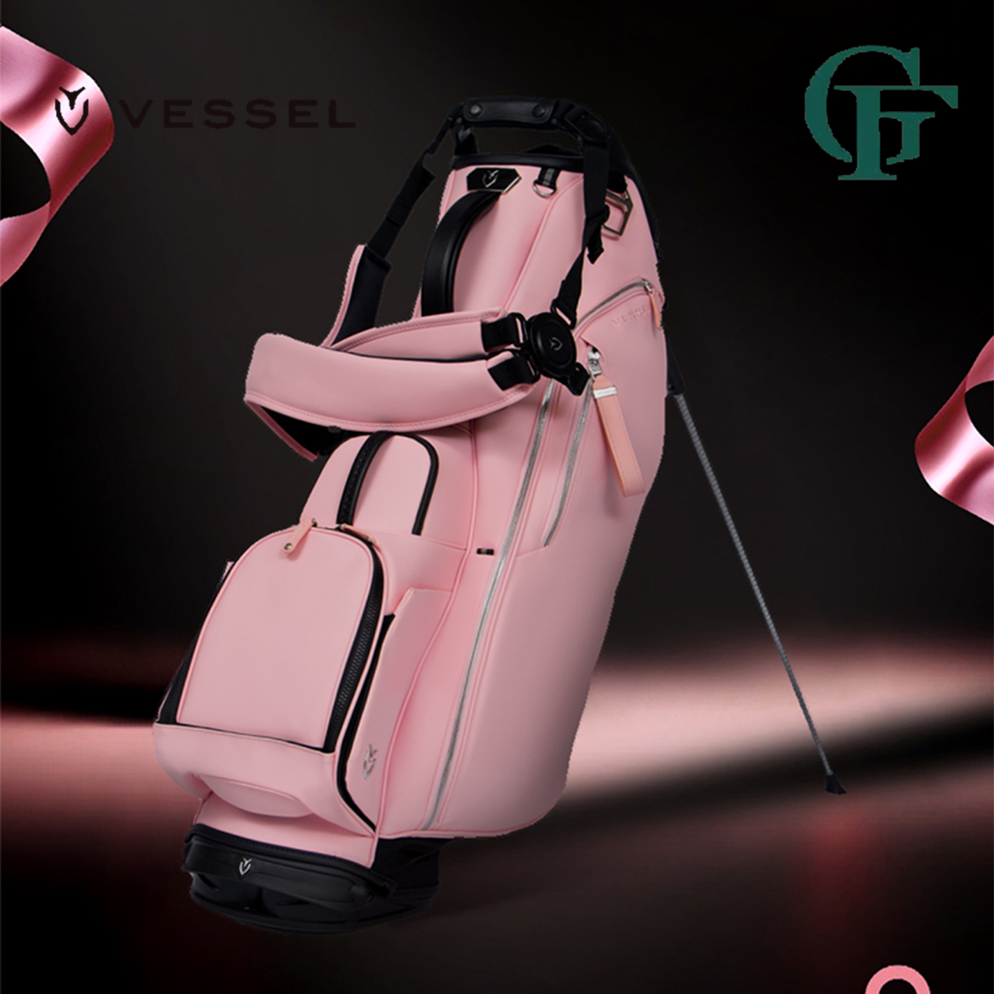 VESSEL2025年高尔夫球包PlayerV胭脂粉支架包golfbag女6格8.5寸