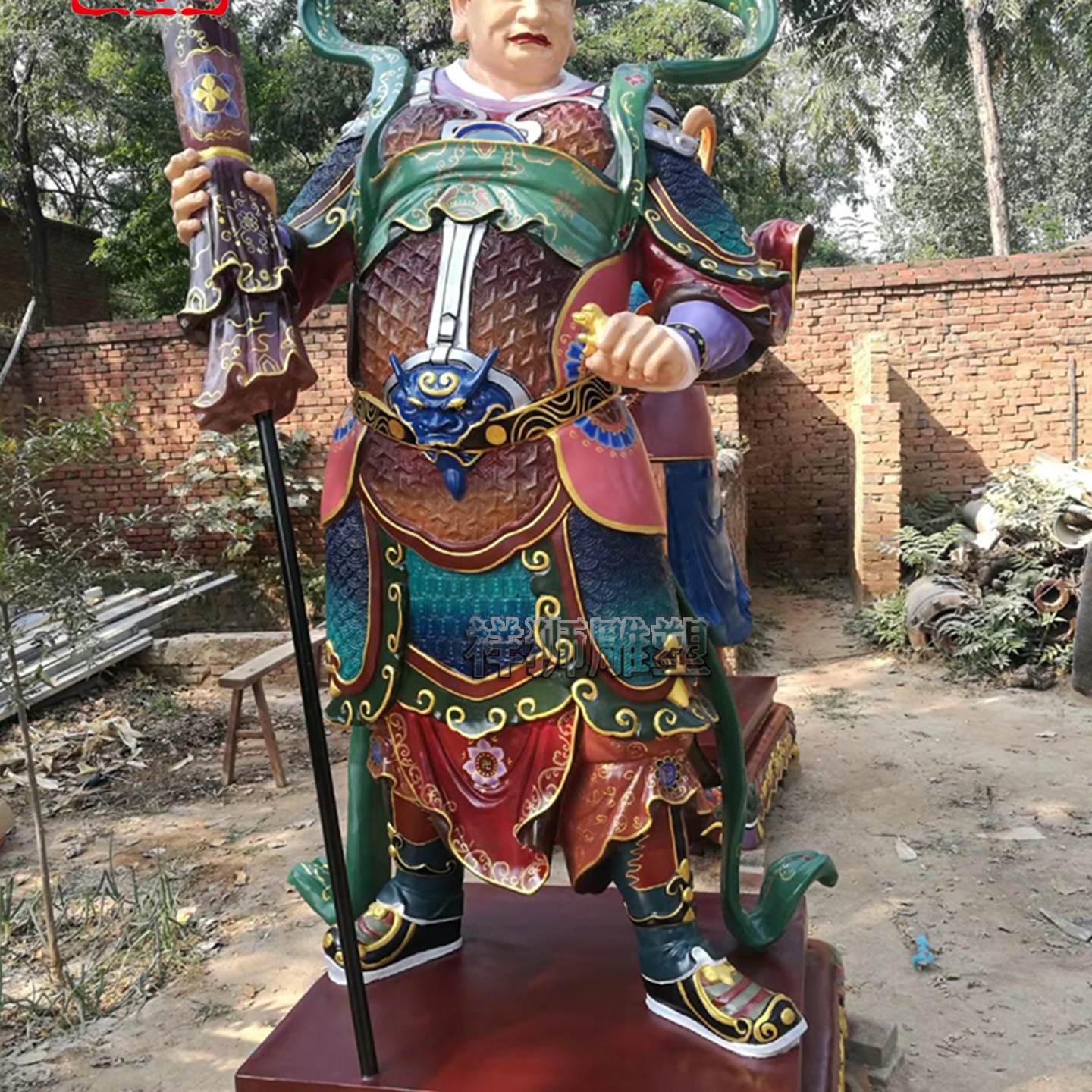 彩绘铜雕四大天王像家用摆件批发