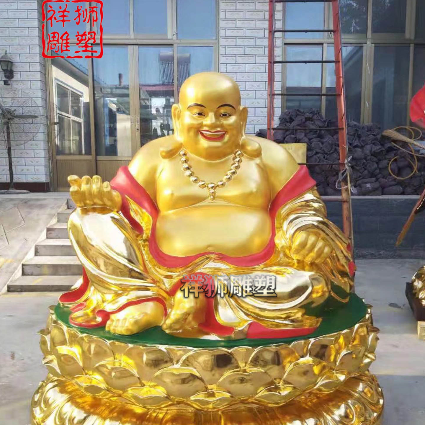 黄铜鎏金铸造弥勒佛佛像摆件定制