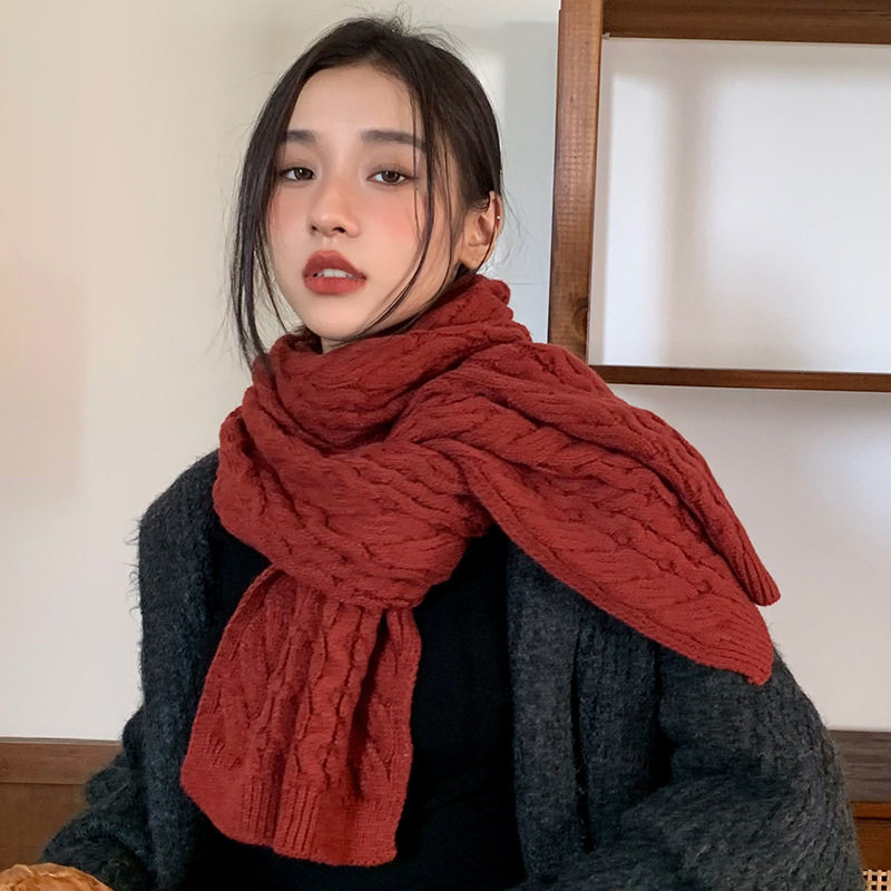 女生围巾毛毛围脖保暖脖套披肩冬季红色新年百搭针织情侣氛围感