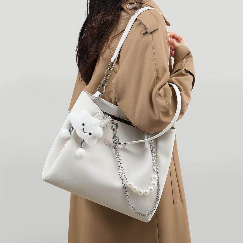 单肩包包女款爆款2026新款通勤女包腋下包白色百搭气质大容量夏季