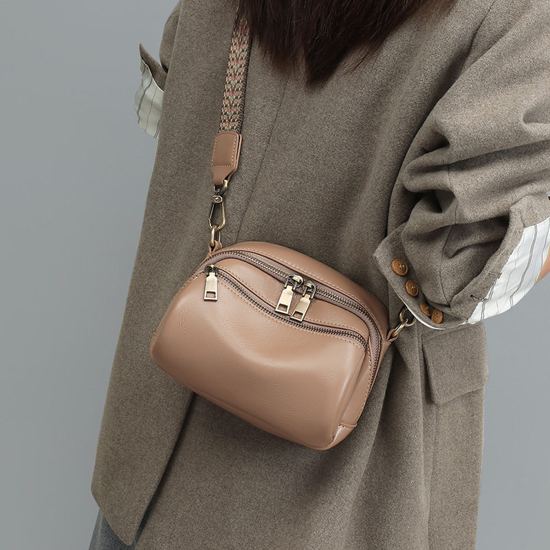 单肩包斜挎包贝壳包复古中年妈妈包真皮女包高级感小包轻便手机包