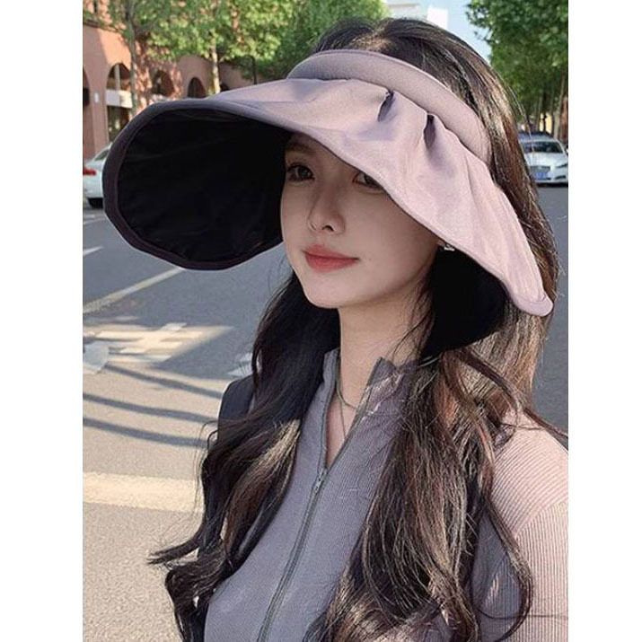 高贵上档次防晒帽子女2025新款冬季防紫外线空顶大帽檐贝壳遮阳帽