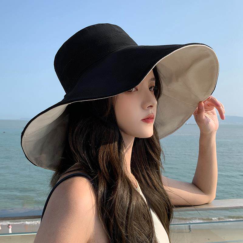 防晒帽子女冬季百搭网红遮阳帽时尚潮流款冬季新款渔夫帽遮太阳帽