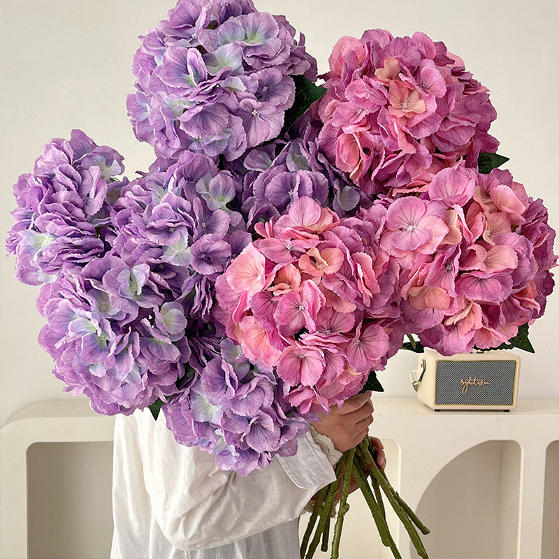 RoomTour144片大花头长枝3D打印绣球花假花仿真花插花婚庆装饰花