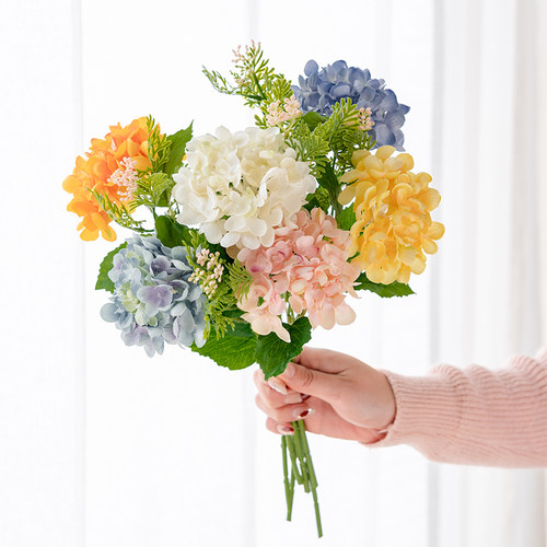 安娜绣球假花仿真花摆设室内花