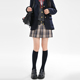 2025年新款 留声机正版 JK制服格裙校供感百褶裙高腰短裙女装