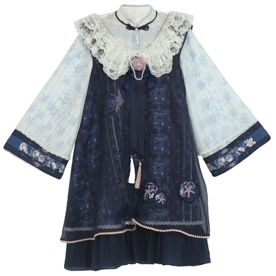 森女部落原创汉洋折新中式连衣裙