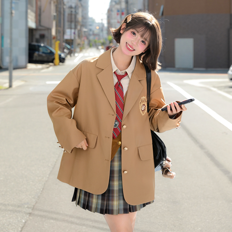 森女部落女部落原创学院风复古校供感jk西服外套新款女2025年新款