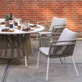 芭芭莎圆桌户外庭院花园室外露台防水防晒花园休闲阳光房桌椅组合