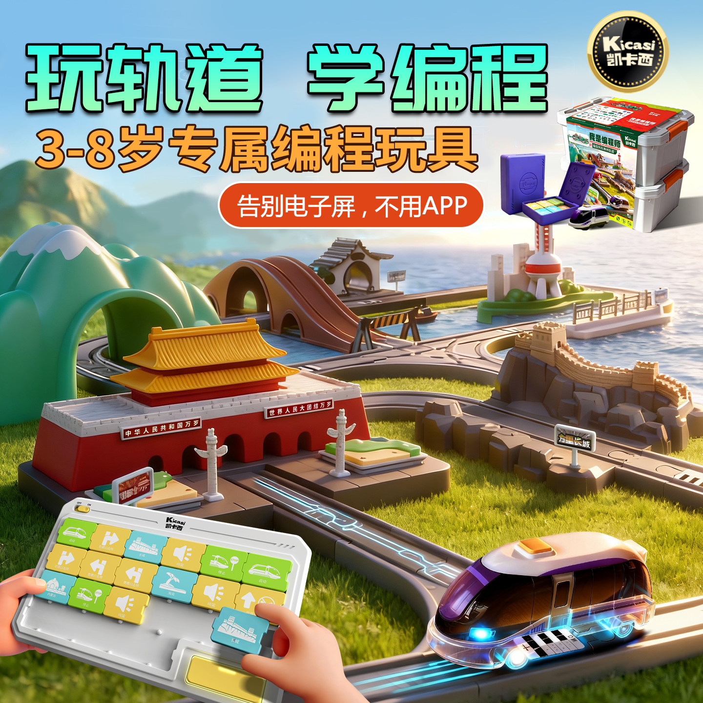 凯卡西编程遥控小火车轨道玩具图片