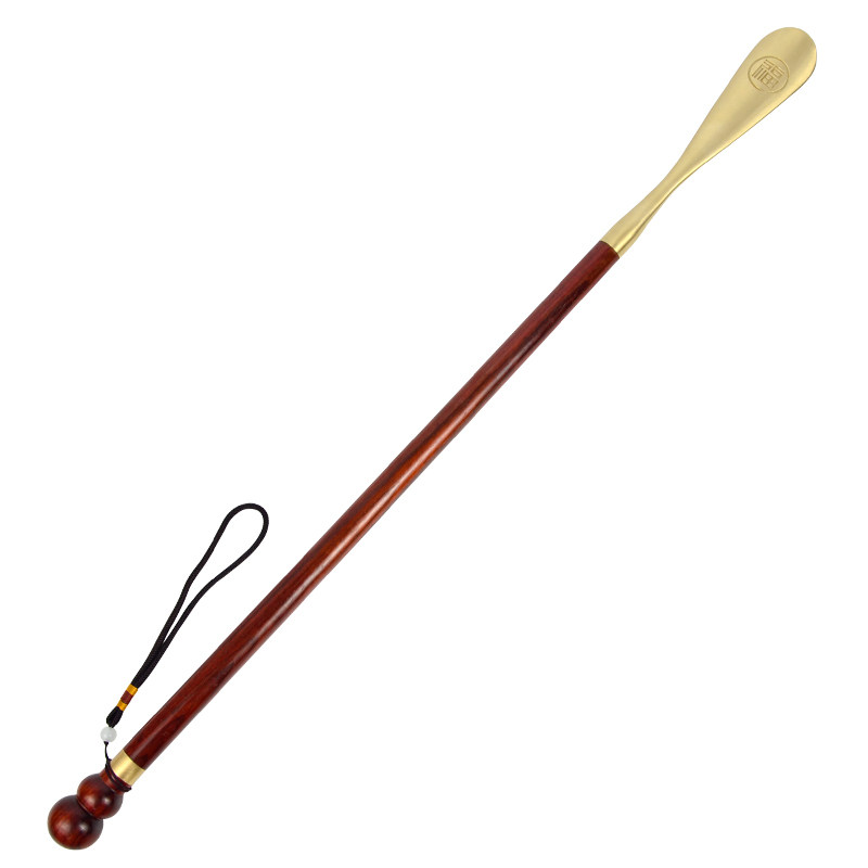 SHOEHORN LONG HANDLE HOUSEHOLD SOLID WOOD BRASS SHOES WEAR SHOES ARTIFACT SMALL HIGH-END LIGHT LUXURY PREGNANT WOMEN CHILDRENS SHOES