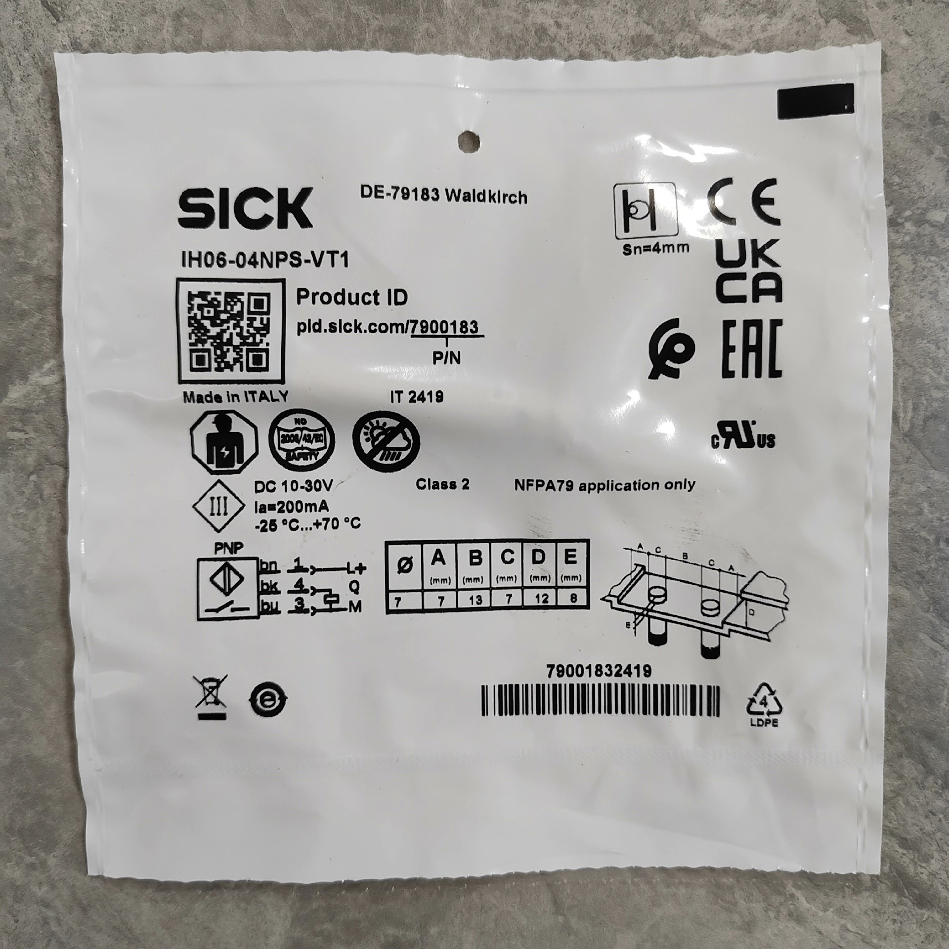 7900183 IH06-04NPS-VT1 西克SICK 拍前议价