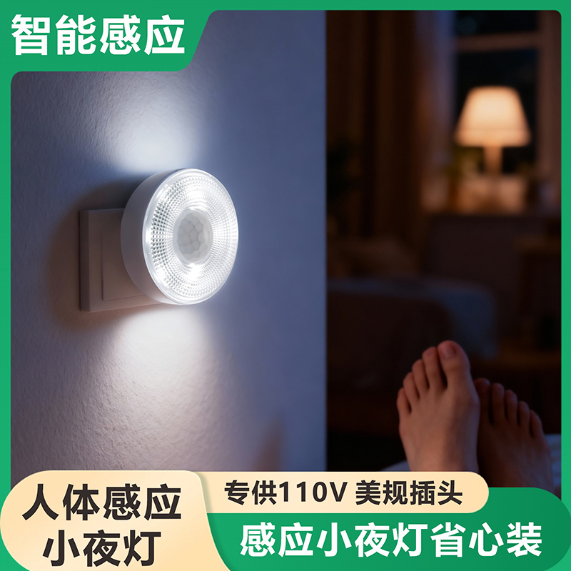 人体感应LED小夜灯卧室床头灯