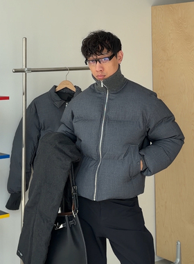 oarism 25AW 羊毛面包羽绒服新品男90白鹅绒极简高领外套夹克保暖