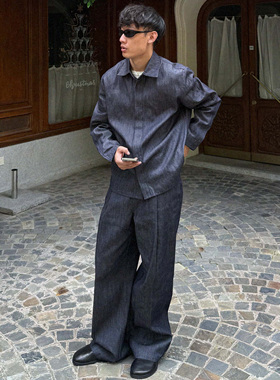 oarism 25AW 原色丹宁牛仔套装新品男女宽松不掉色磁吸衬衫牛仔裤