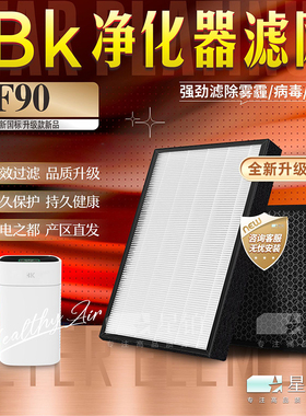 适配Bk负离子空气净化器F90过滤网 除甲醛PM2.5复合活性炭滤芯2片