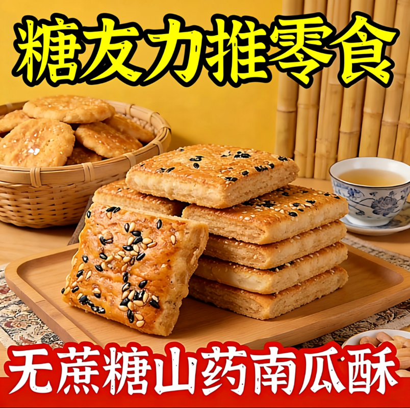 【宝妈力荐】木糖醇山药南瓜酥千层酥批发散装酥饼代餐品糕点零食