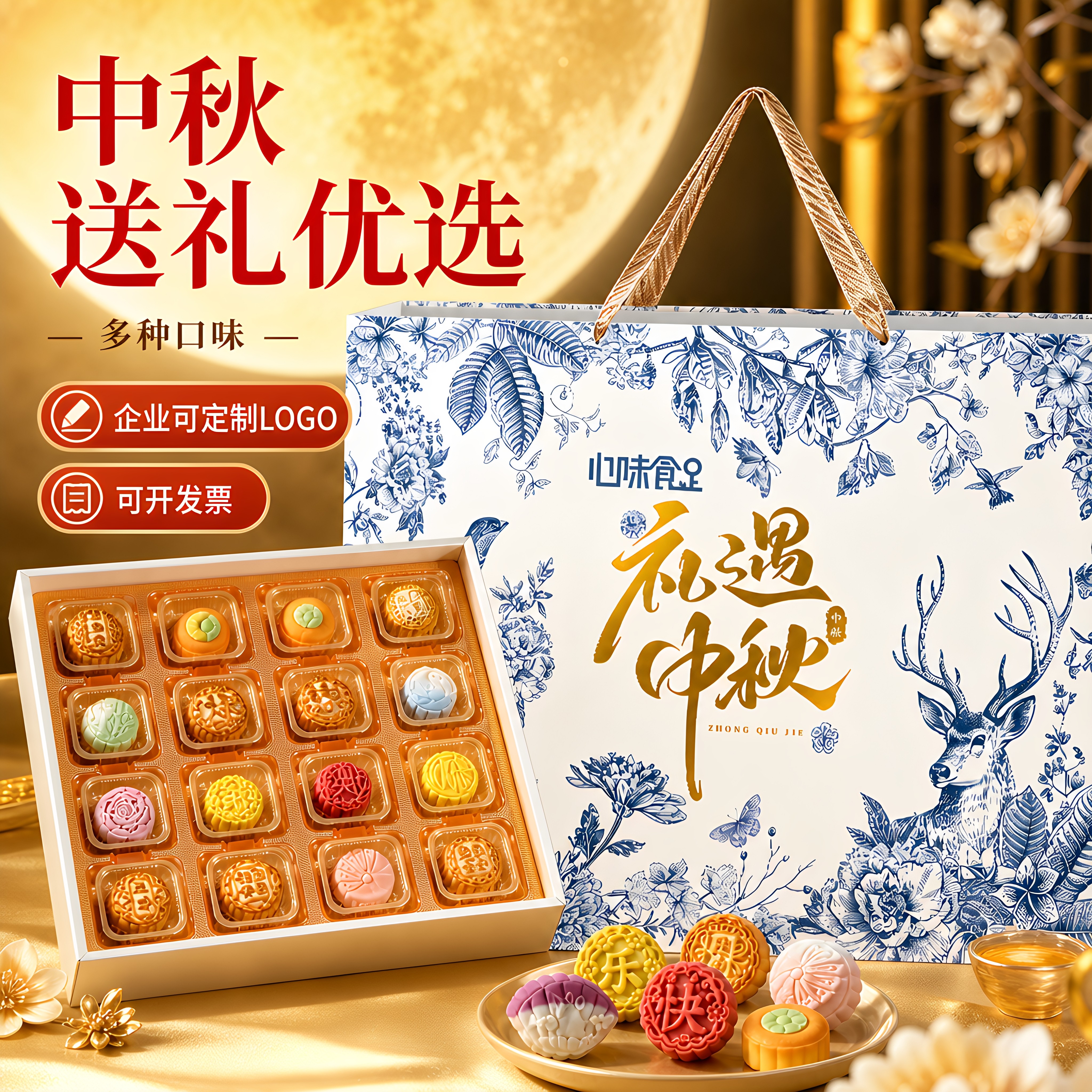 中秋月饼糕点礼盒装2026新款热销