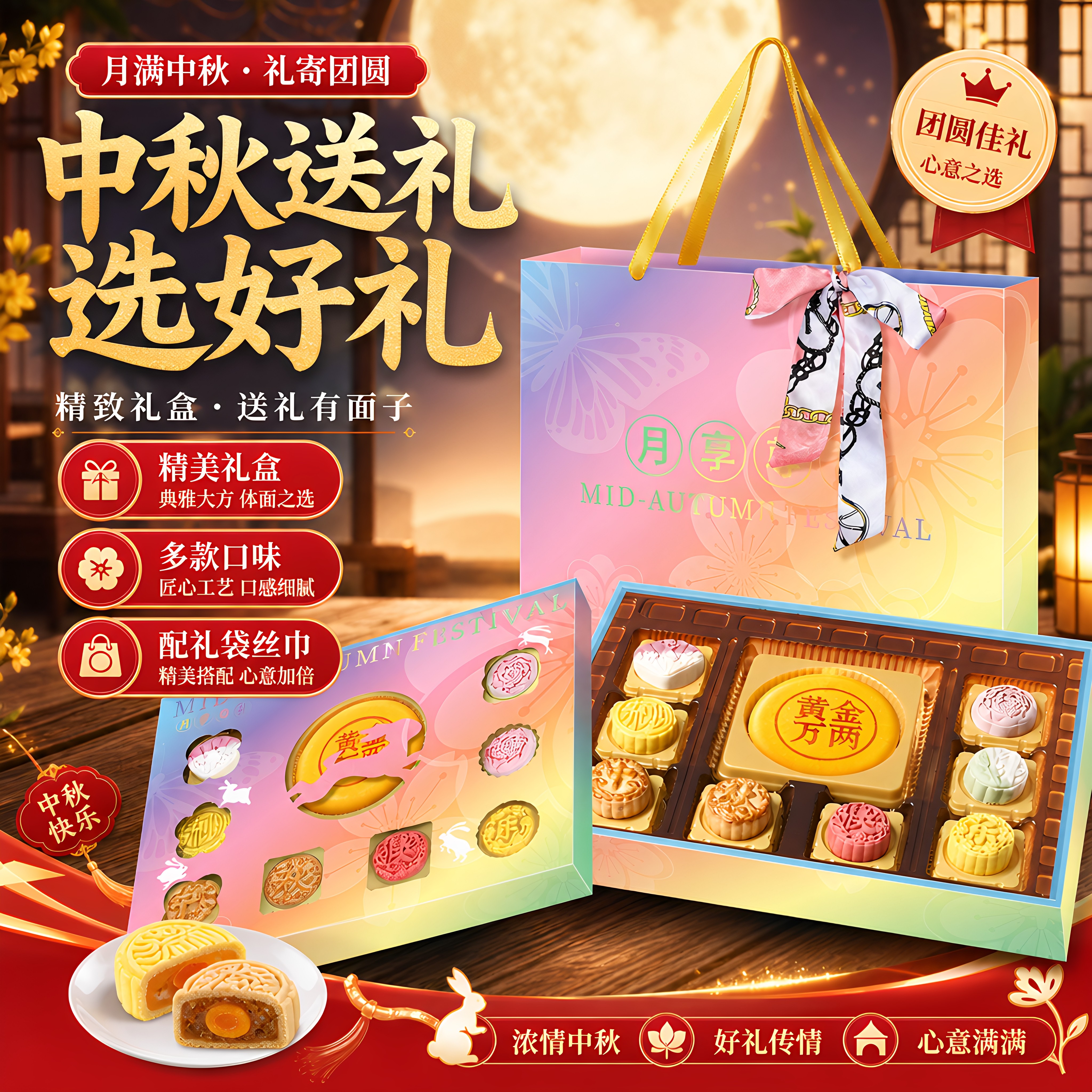 中秋高档月饼礼盒佳节送礼优选