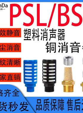 气动SLM-01消声器PSL-01电磁阀平头BSL-02堵头BD-M5黑色04蓝色-03