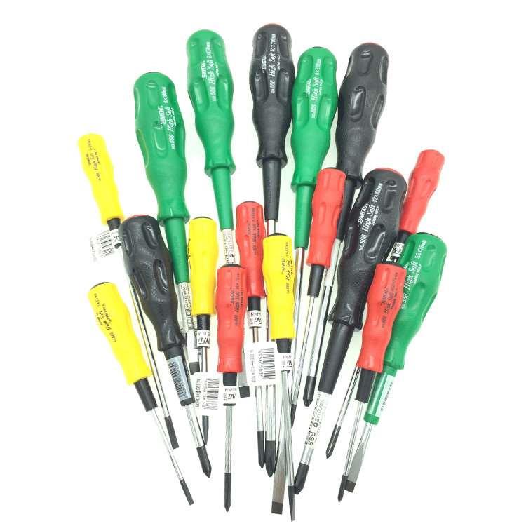 日本新龟进口十字一字螺丝刀加硬软柄螺丝刀3/4*5.5/6*75/100/150