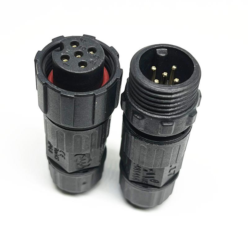 LLT利路通M16-5芯公母对接螺帽锁紧污水处理监测传感器防水接头