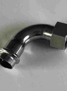 双卡压不锈钢管件90度移动螺母转换弯头卡接内牙弯304薄壁外接头