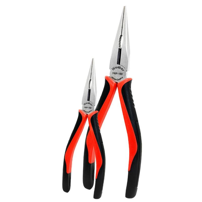 日本weeber加硬尖口钳PRP-150铬钒钢6寸电工尖嘴钳子夹持精密钳子