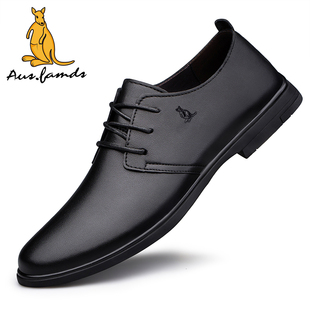 澳洲名袋鼠2026春季新款真皮软皮软底英伦百搭商务正装休闲皮鞋男
