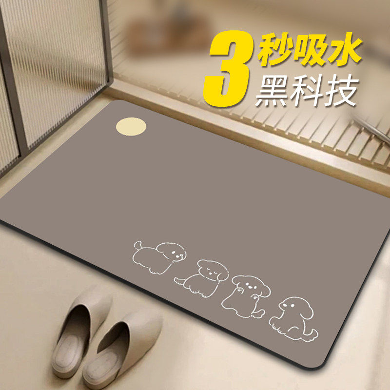 日本进口浴室地垫卫生间门口吸水防滑脚子硅藻泥厕所洗手间速干卫