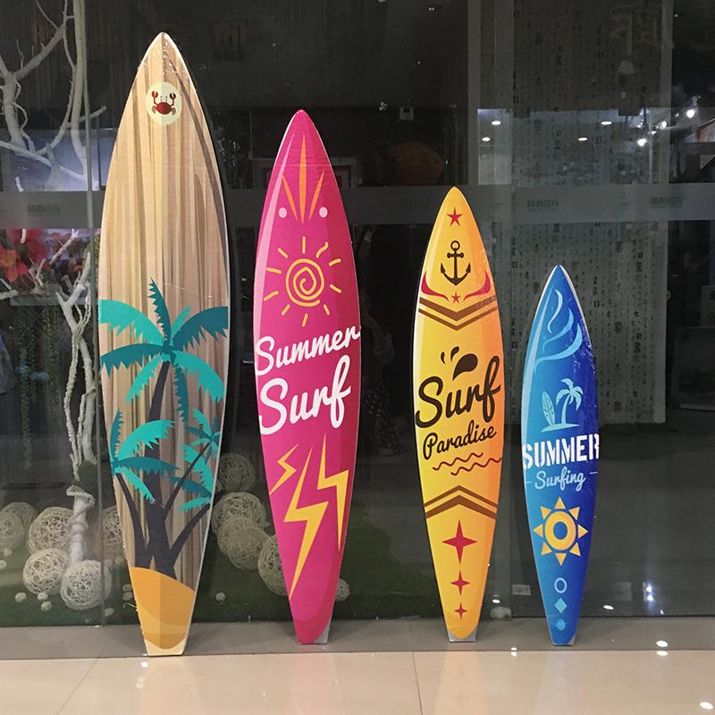 夏季海边度假d风冲浪板道具橱窗装饰商场p展点活动厅氛lom围场景