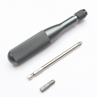 6.35mm自锁螺丝刀手柄全铝合金实心快脱加磁吸手柄1/4inch批头