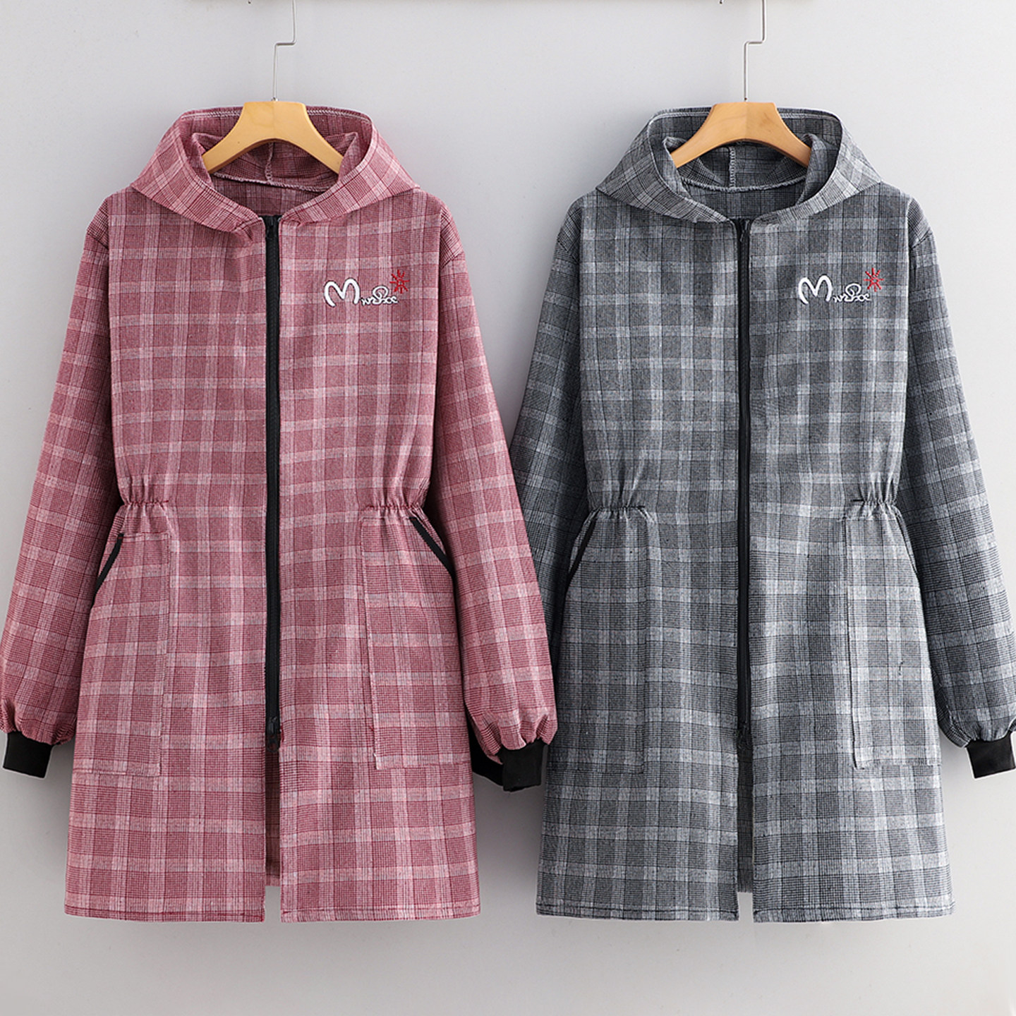 时尚连帽收腰正穿棉布罩衣厨房家用长袖围裙上班干活防污工作服女,家庭/个人清洁工具,围裙,淘宝优惠券,粉丝福利购,淘宝优惠卷